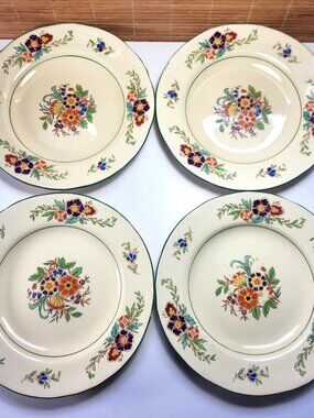 Mintons “Marlow” Dinner Plates • Set of 4 • 9" • Vintage English China • Floral
